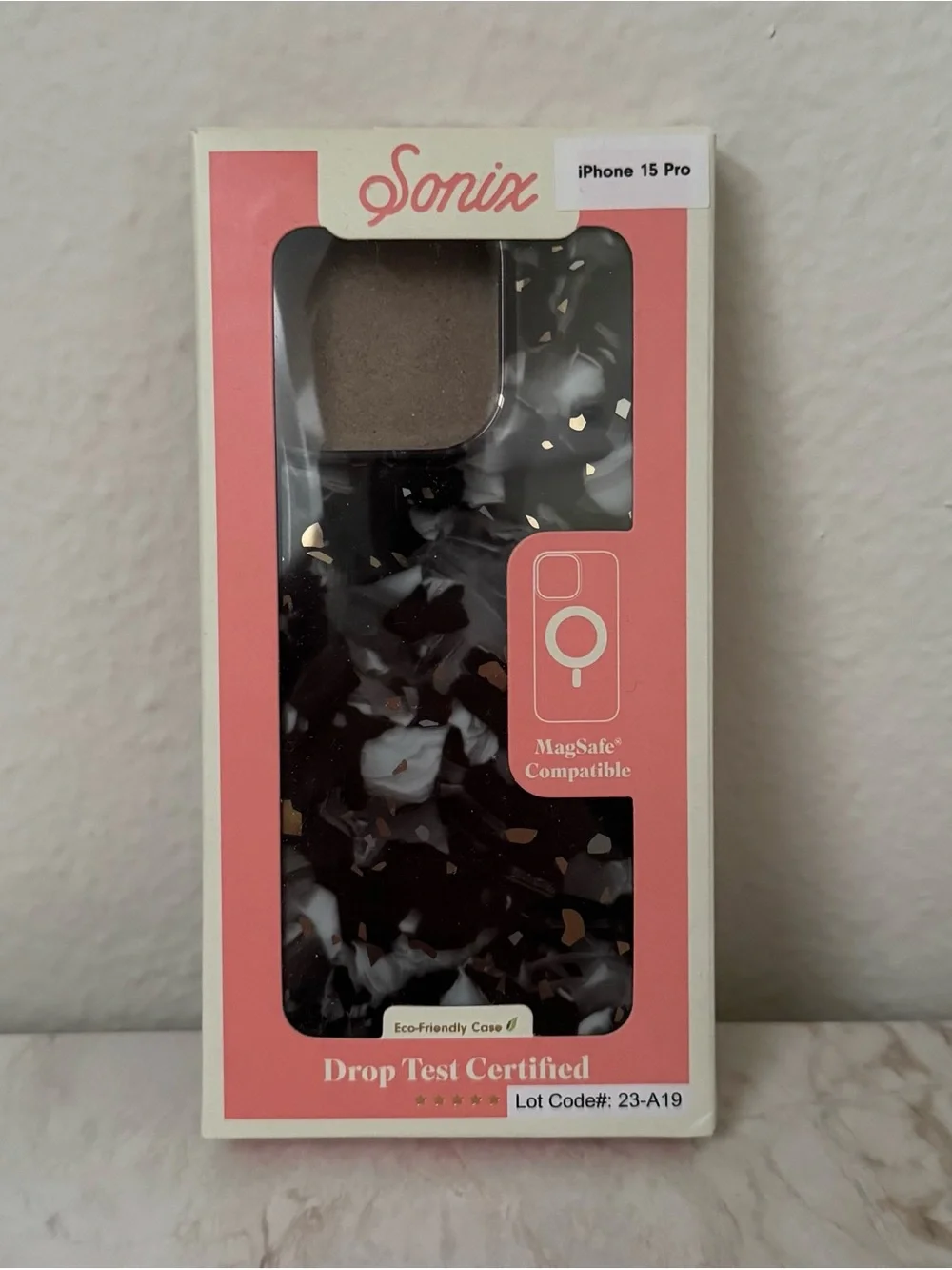 Sonix Black Tortoiseshell Phone Case with Gold Accents